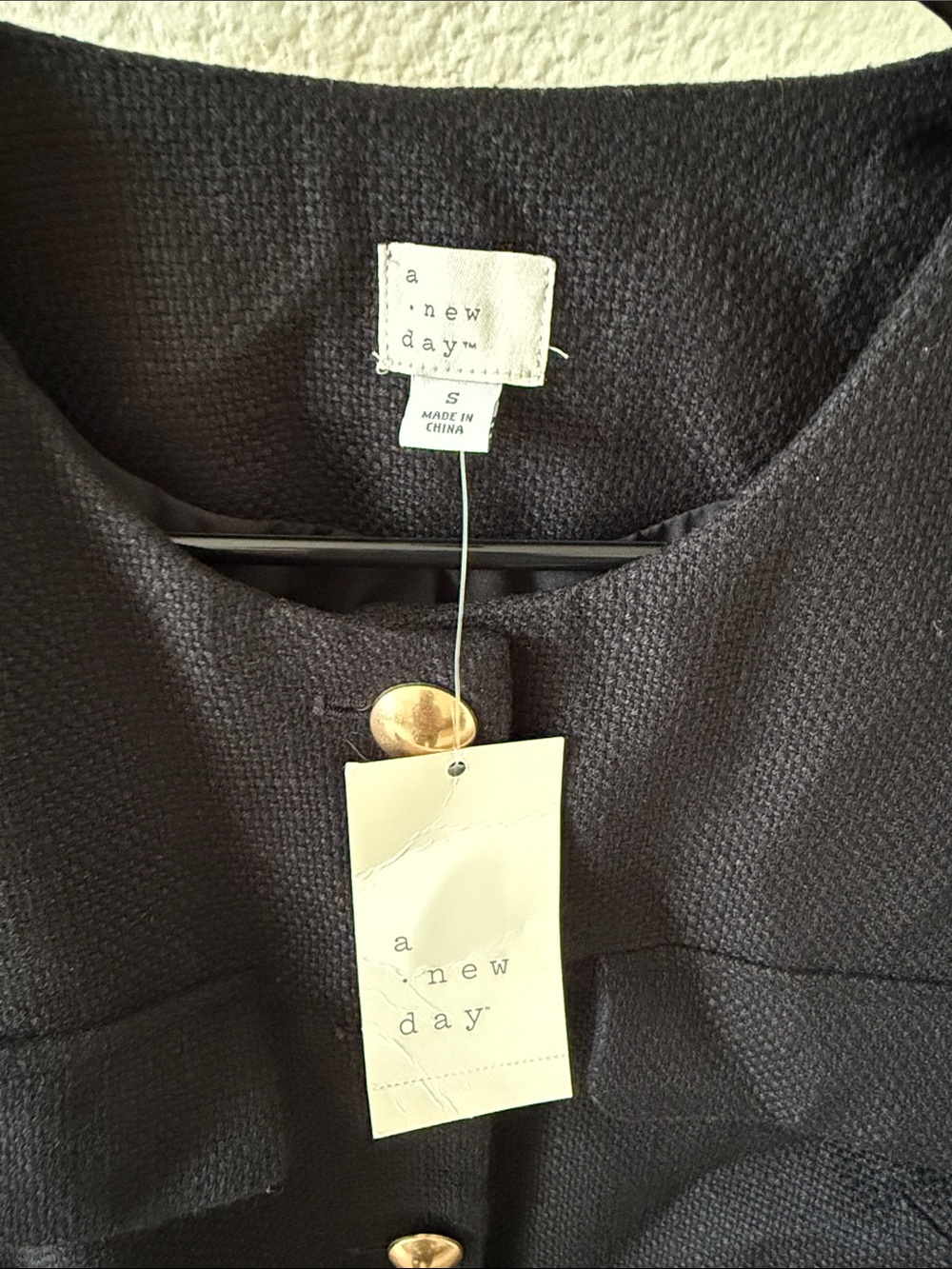a new day Black Textured Jacket with Gold Buttons - Picture 2 of 4